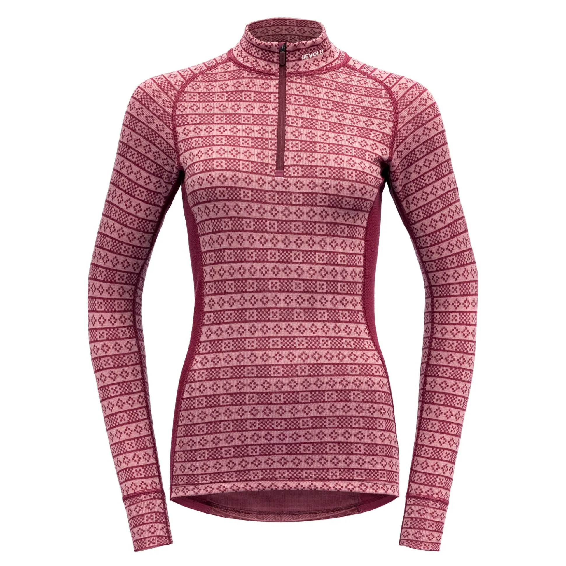 Top>Devold of Norway Alnes Woman Half Zip Neck Foxglove