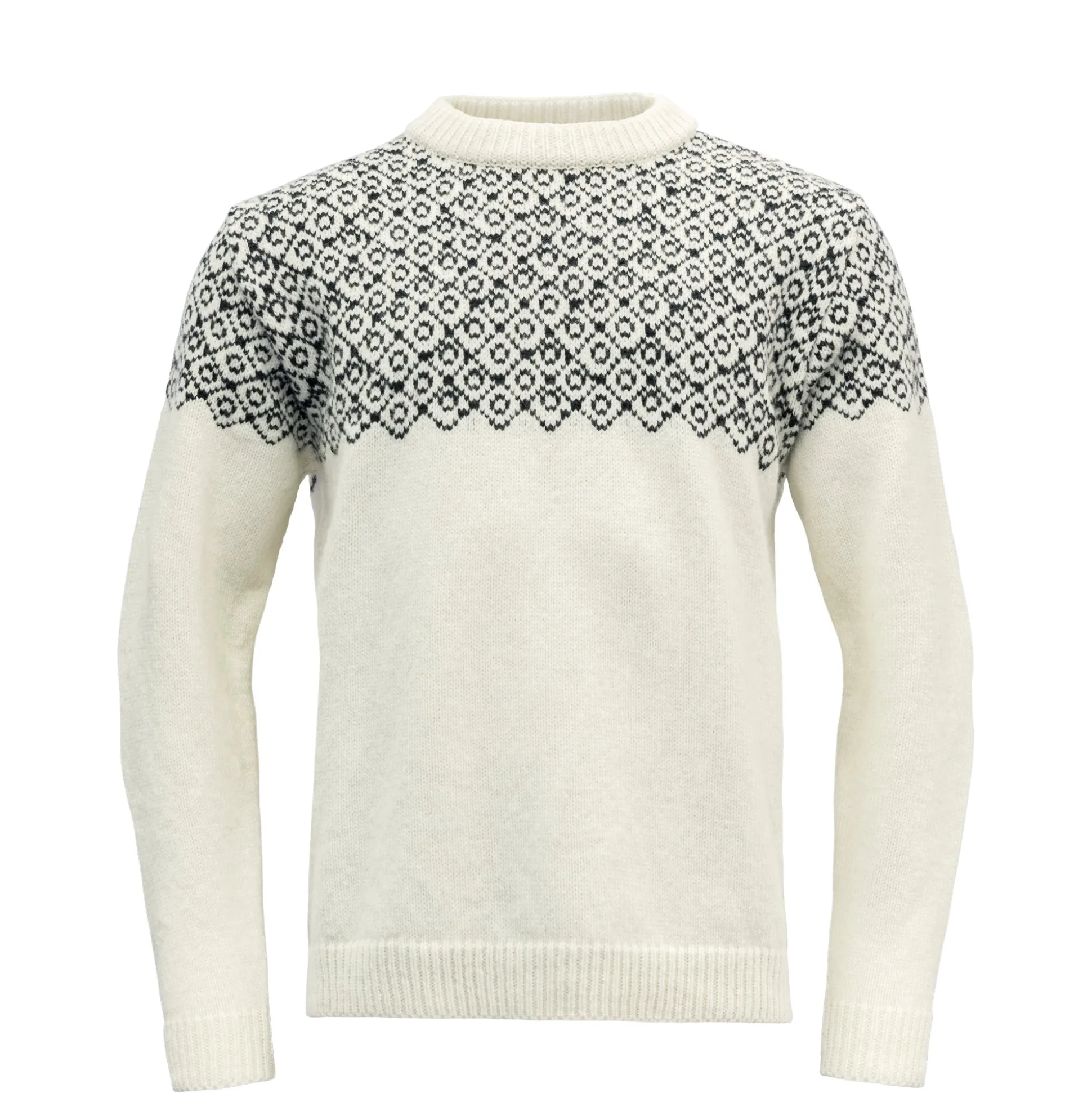 Sweater>Devold of Norway Bjornoya Wool Sweater Offwhite/Ink