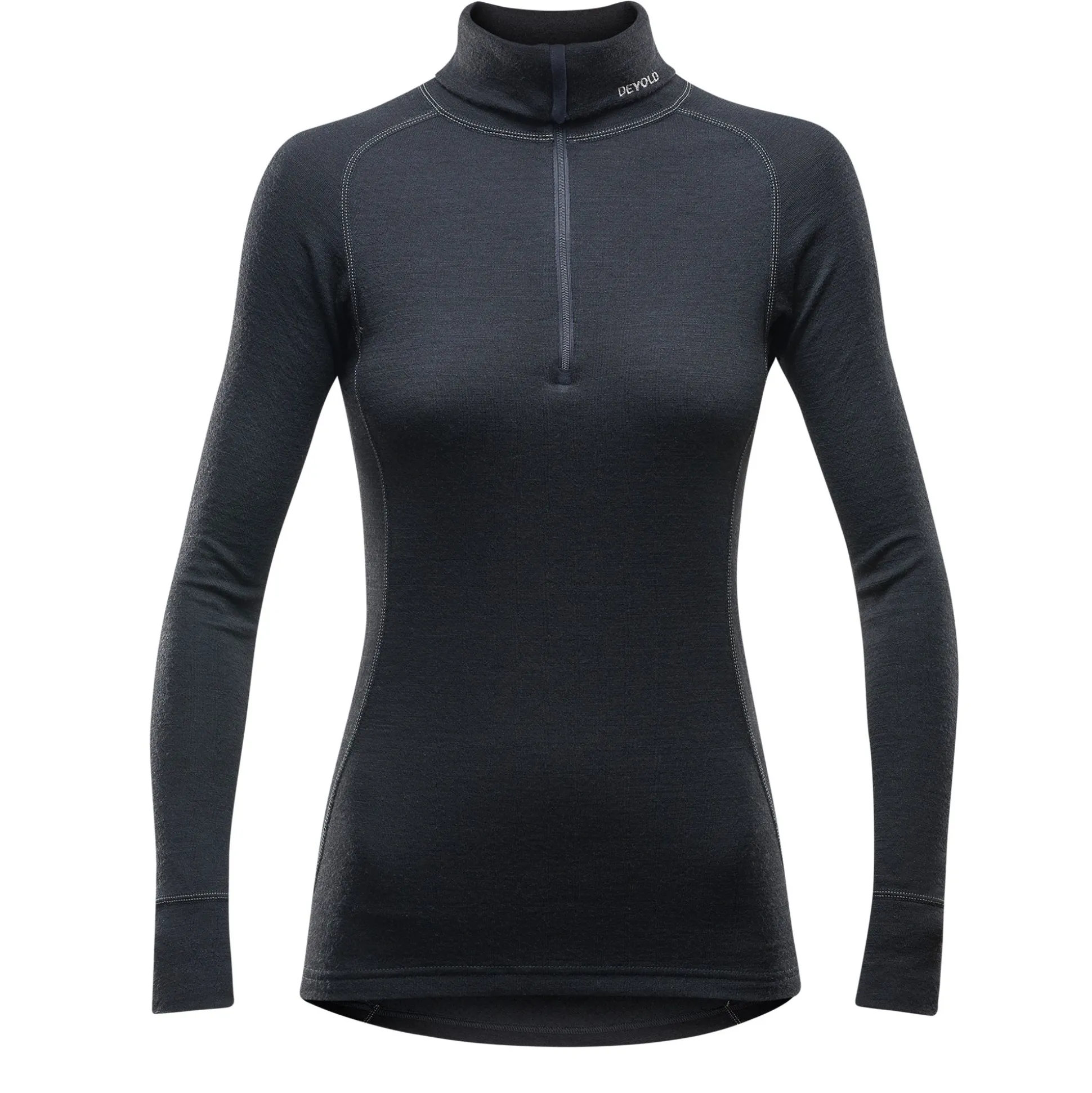 Top>Devold of Norway Duo Active Merino 205 Z.Neck Wmn Black