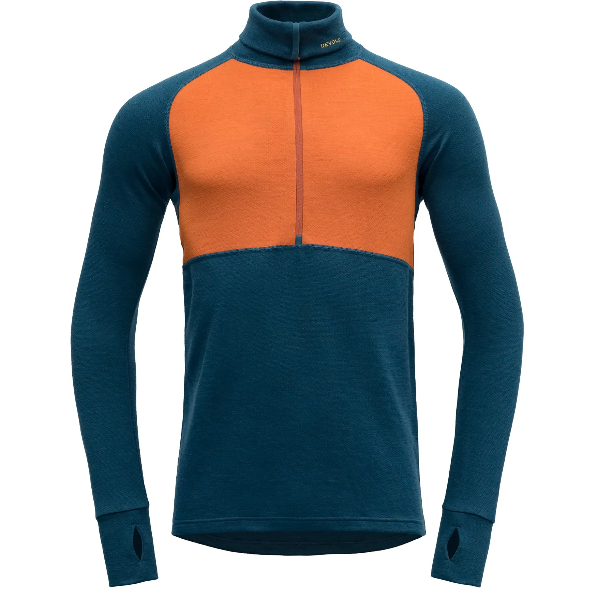 Top>Devold of Norway Expedition Merino 235 Z.Neck Man Flame/Flood