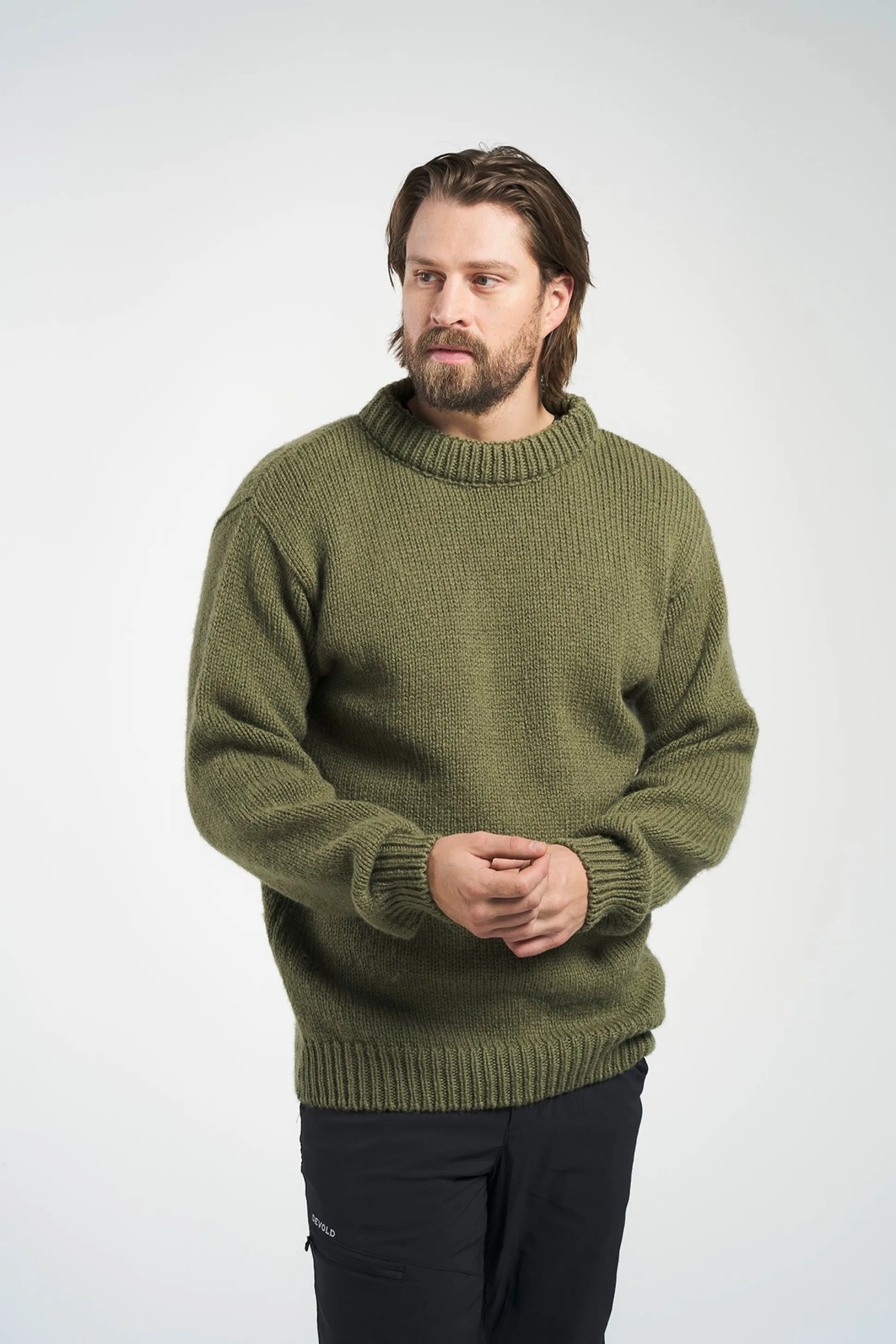 Sweater>Devold of Norway Nansen Wool Sweater Olive