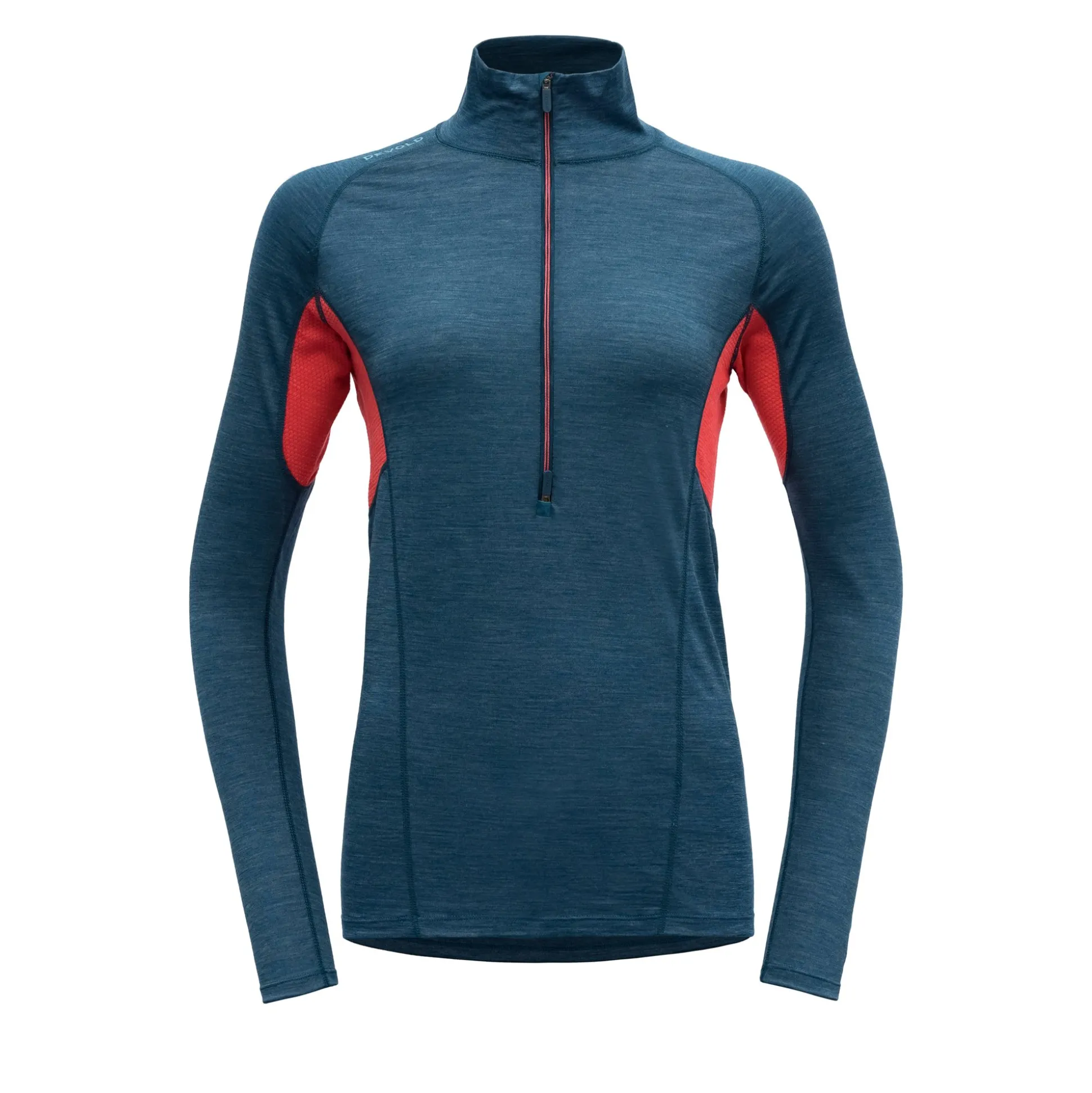 Top>Devold of Norway Running Merino 130 Zip Neck Wmn Flood