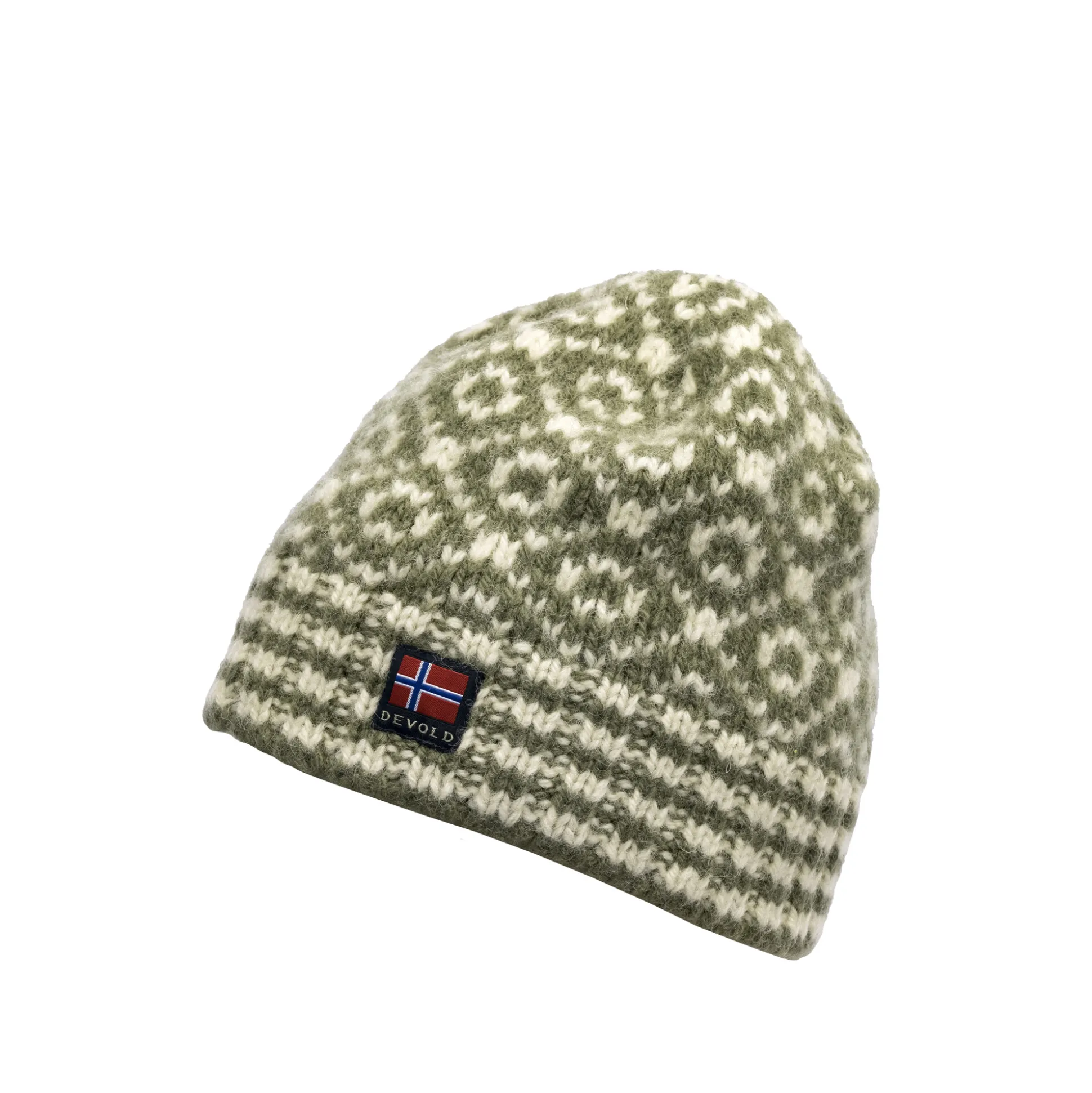 Headwear>Devold of Norway Svalbard Wool Beanie Olive/Offwhite