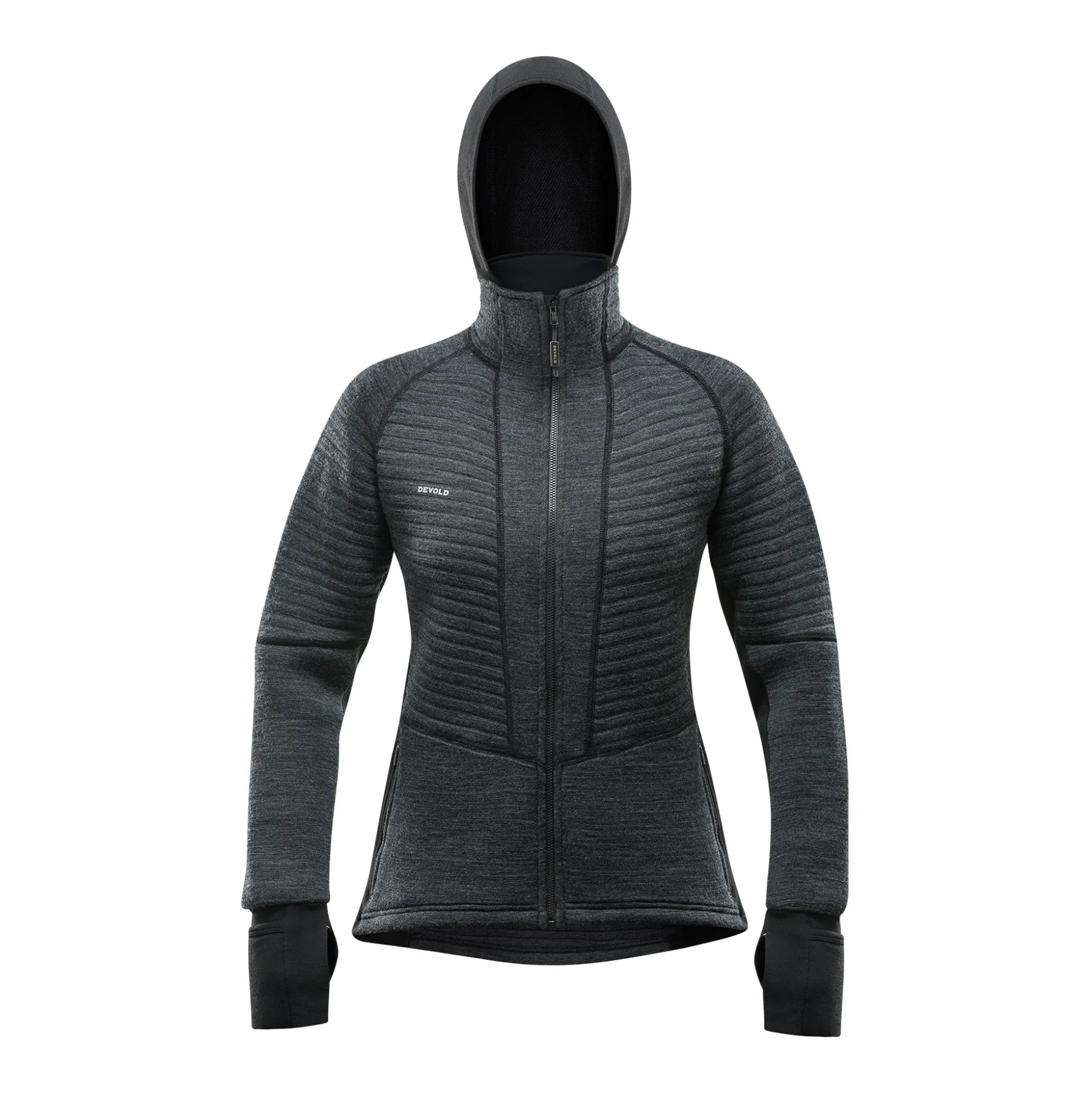 Jacket>Devold of Norway Tinden Spacer Merino Jkt Hood Wmn Anthracite